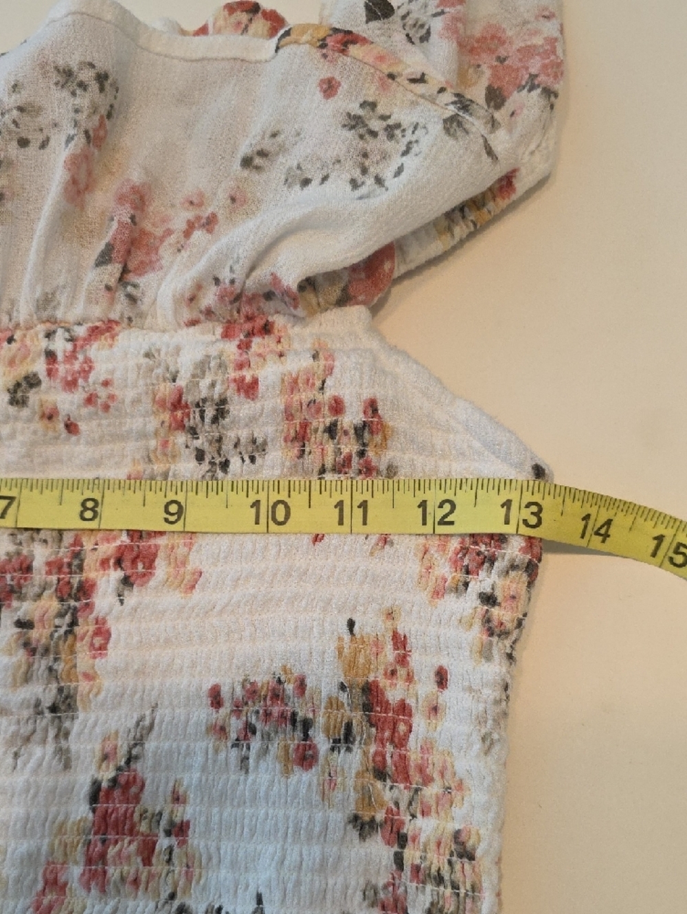 Abercrombie & Fitch White Floral Maxi Dress with Peach and Green Print - Picture 8 of 12